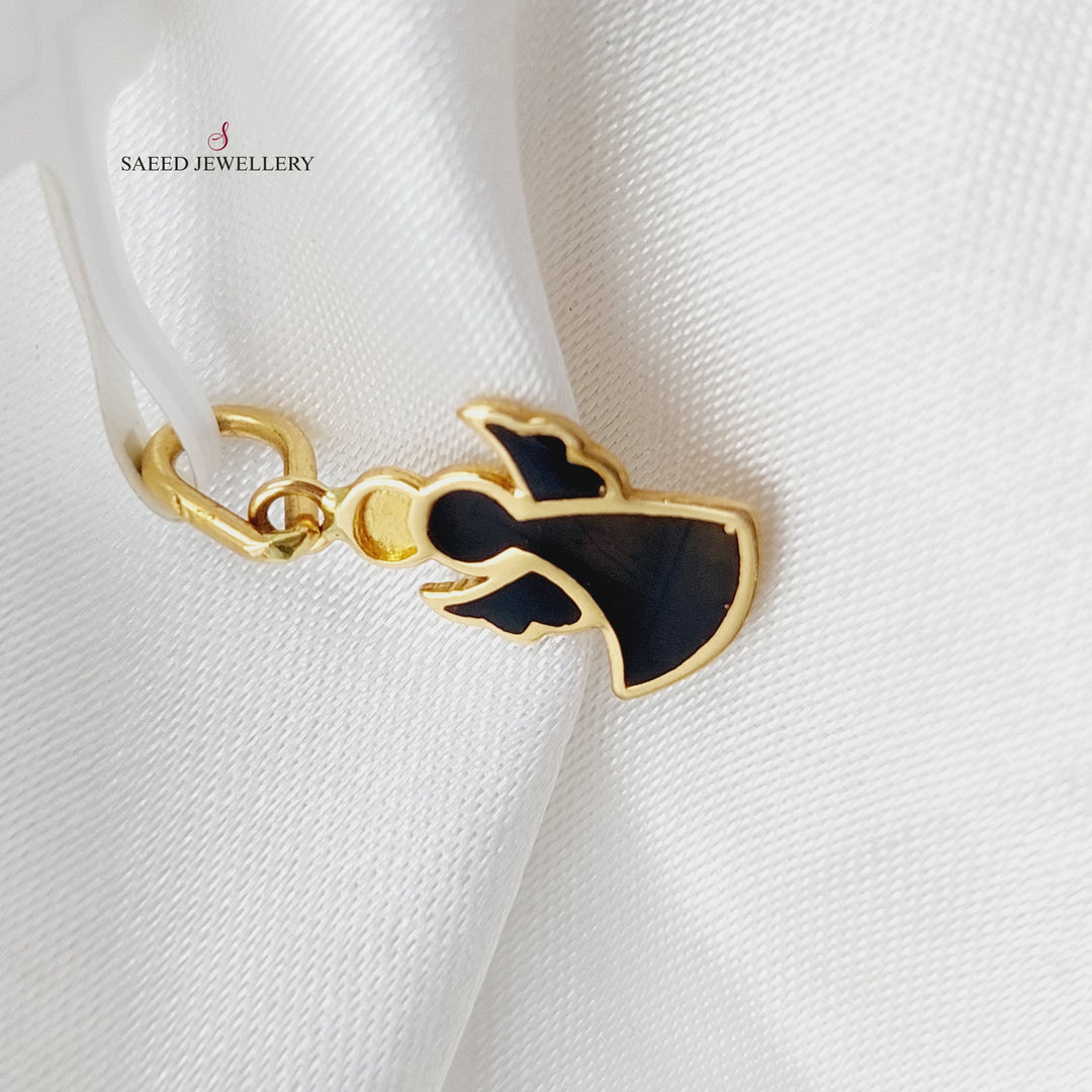 21K Pendant Enamel Angel Made of 21K Yellow Gold by Saeed Jewelry-23797