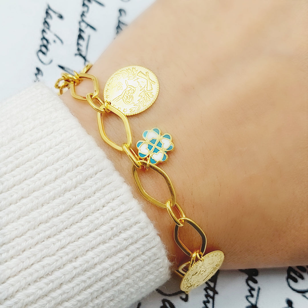 21K Rashadi Bracelet Made of 21K Yellow Gold by Saeed Jewelry-25712