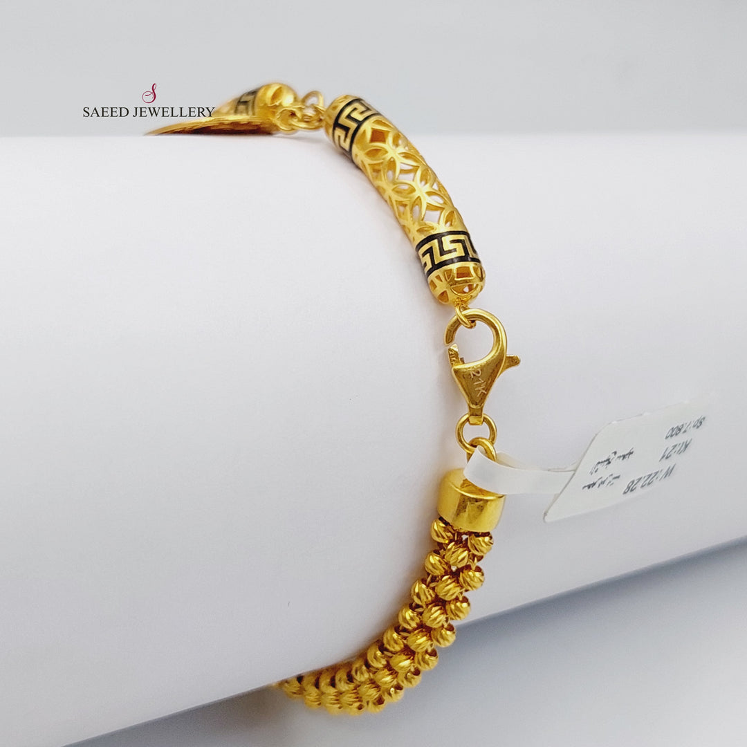 21K Rashadi Bracelet Made of 21K Yellow Gold by Saeed Jewelry-26772