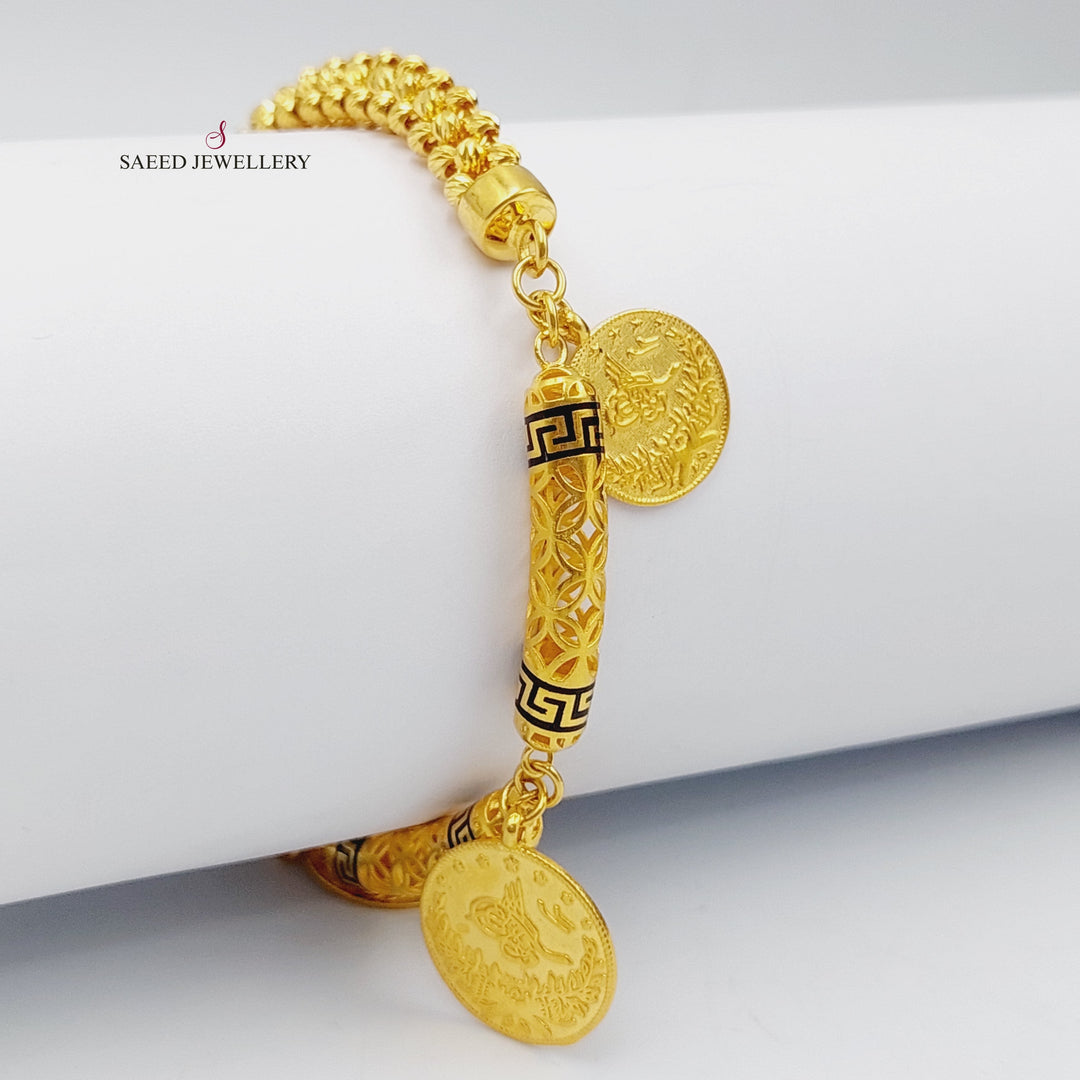 21K Rashadi Bracelet Made of 21K Yellow Gold by Saeed Jewelry-26772