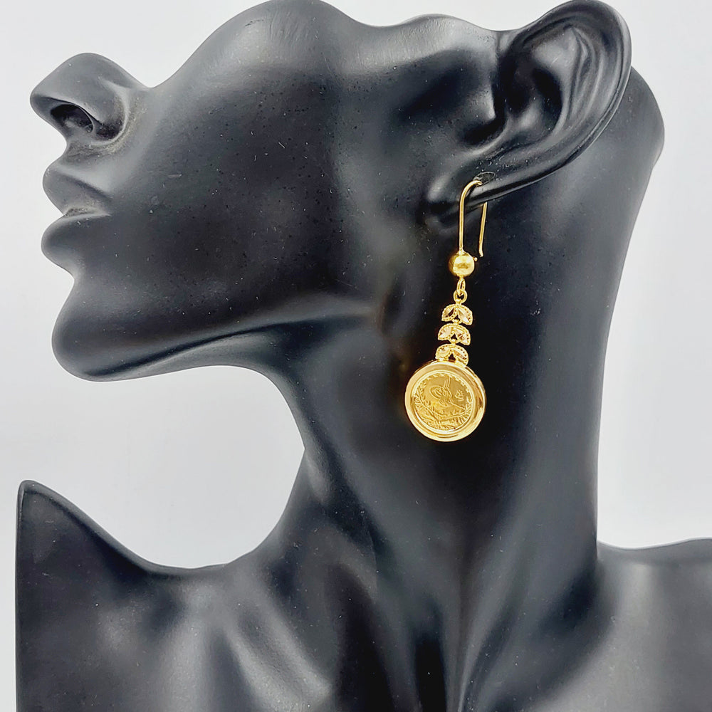 21K Rashadi Earrings Made of 21K Yellow Gold by Saeed Jewelry-25309
