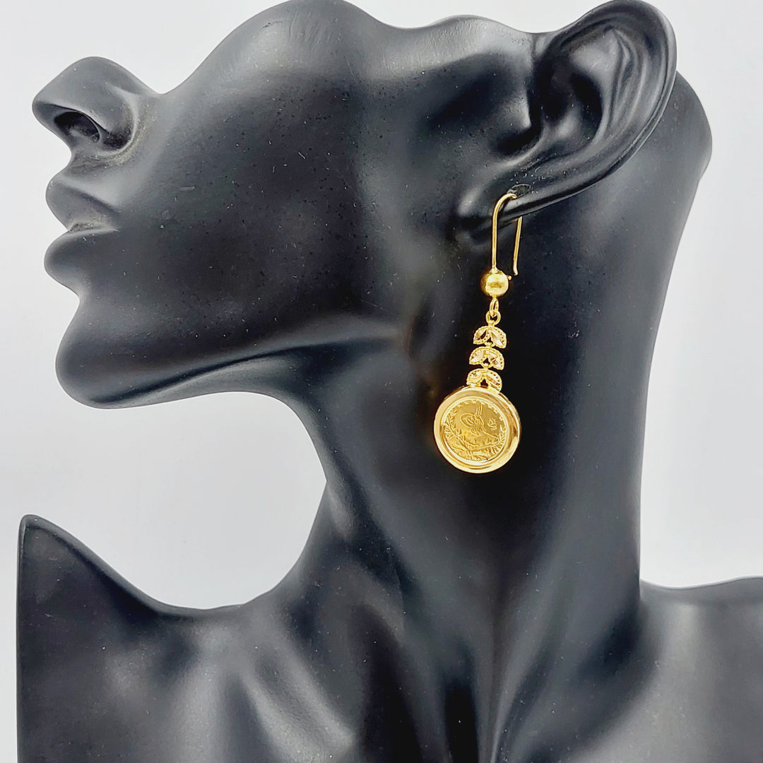 21K Rashadi Earrings Made of 21K Yellow Gold by Saeed Jewelry-25309