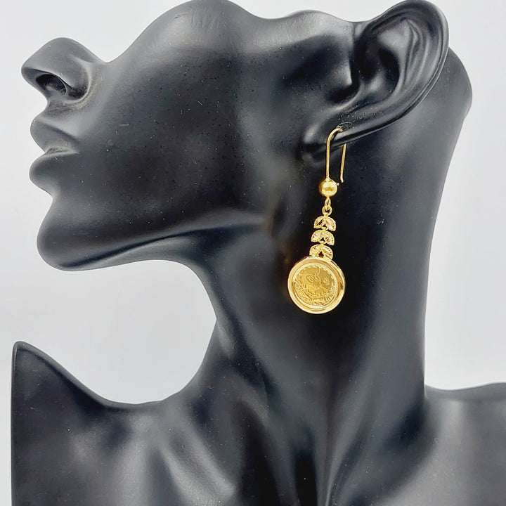 21K Rashadi Earrings Made of 21K Yellow Gold by Saeed Jewelry-25309