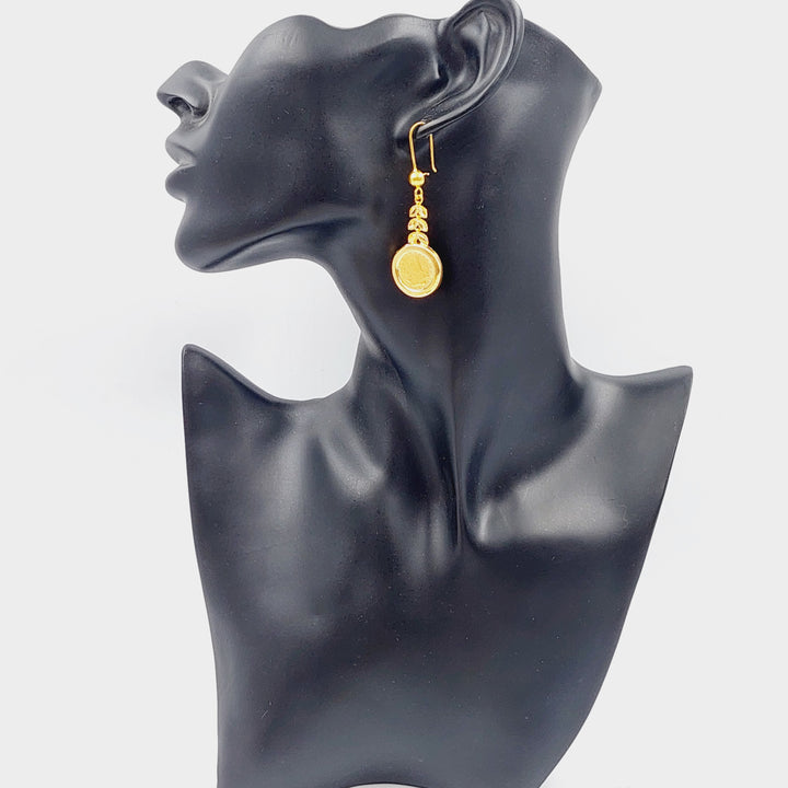 21K Rashadi Earrings Made of 21K Yellow Gold by Saeed Jewelry-25309