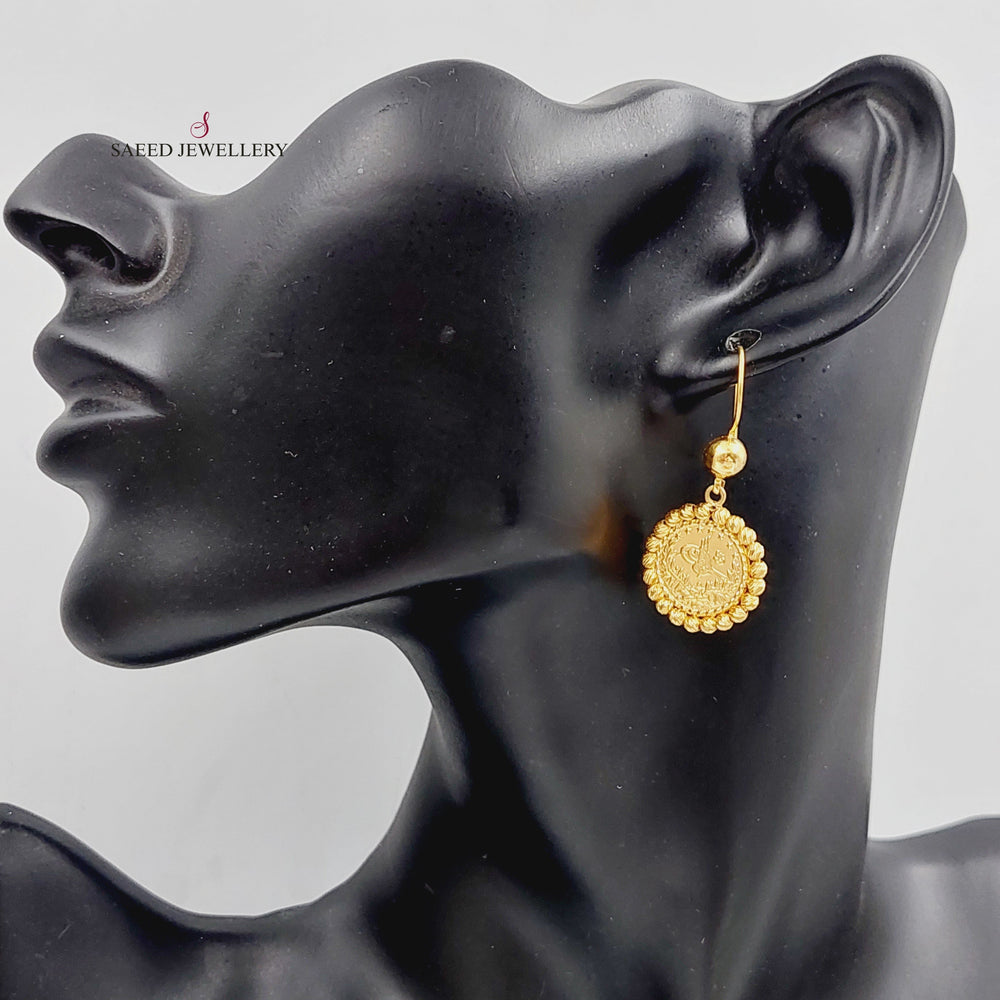 21K Rashadi Earrings Made of 21K Yellow Gold by Saeed Jewelry-25666