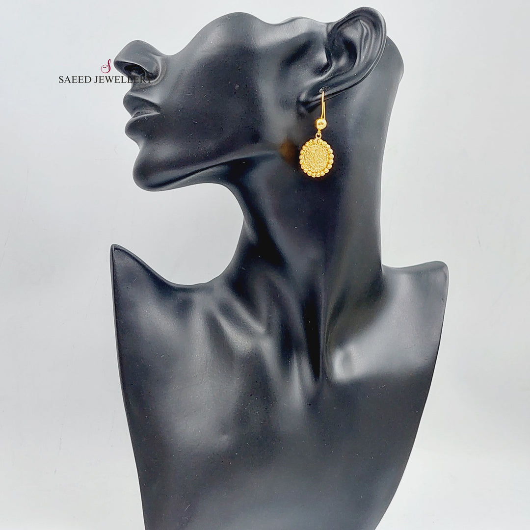 21K Rashadi Earrings Made of 21K Yellow Gold by Saeed Jewelry-25666