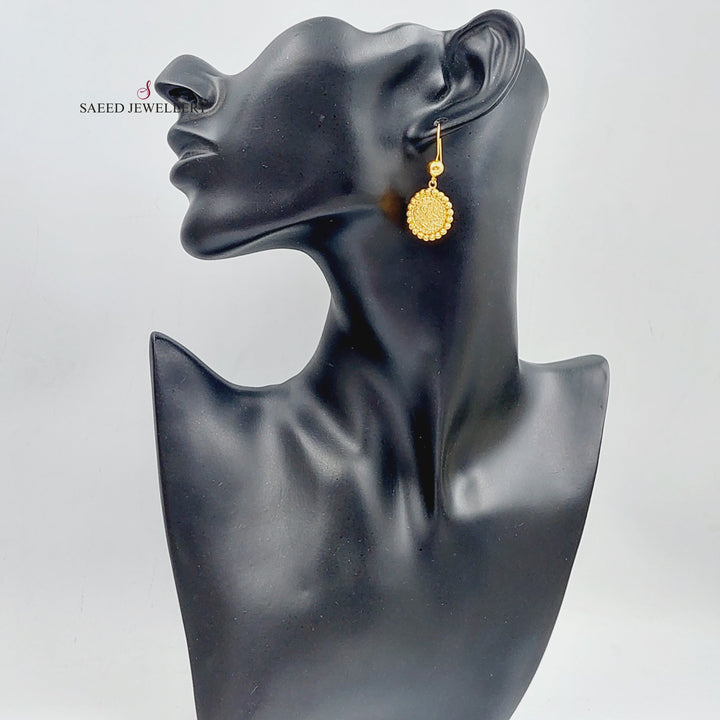 21K Rashadi Earrings Made of 21K Yellow Gold by Saeed Jewelry-25666
