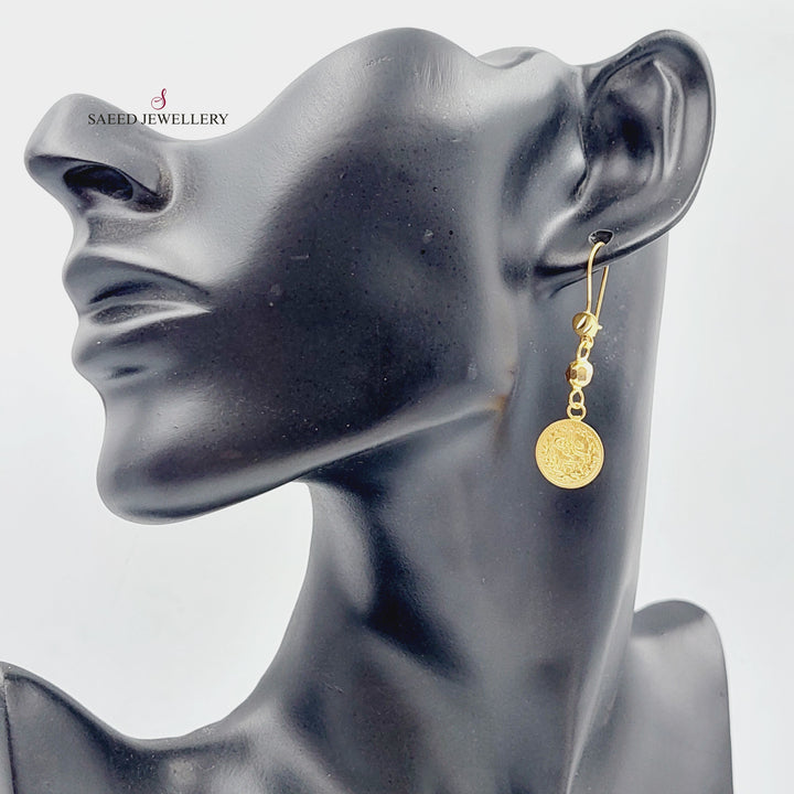 21K Rashadi Earrings Made of 21K Yellow Gold by Saeed Jewelry-25742