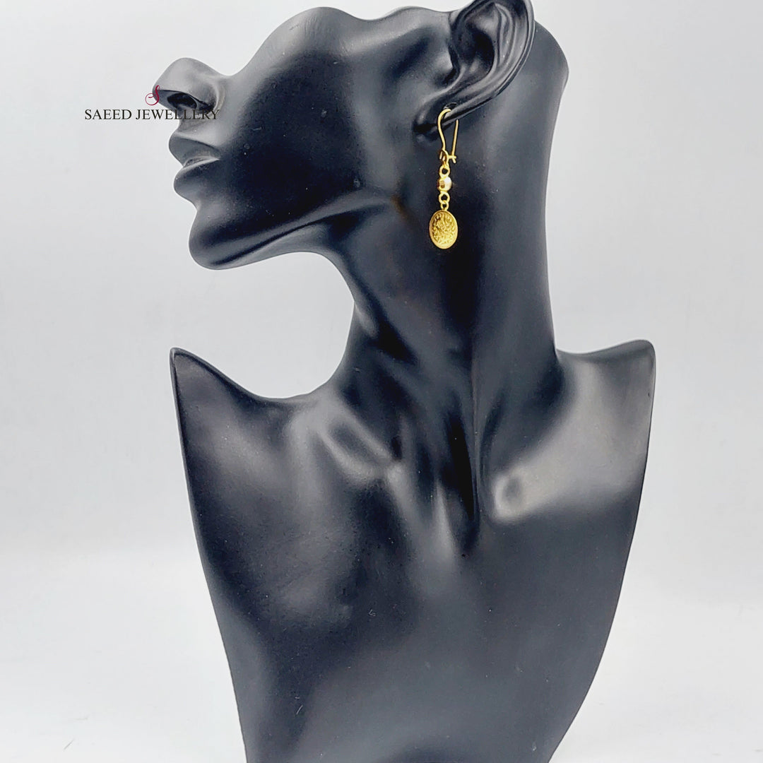 21K Rashadi Earrings Made of 21K Yellow Gold by Saeed Jewelry-25742