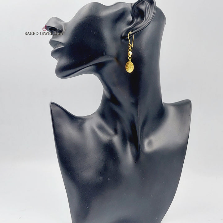 21K Rashadi Earrings Made of 21K Yellow Gold by Saeed Jewelry-25742