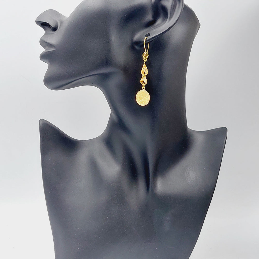 21K Rashadi Earrings Made of 21K Yellow Gold by Saeed Jewelry-27239