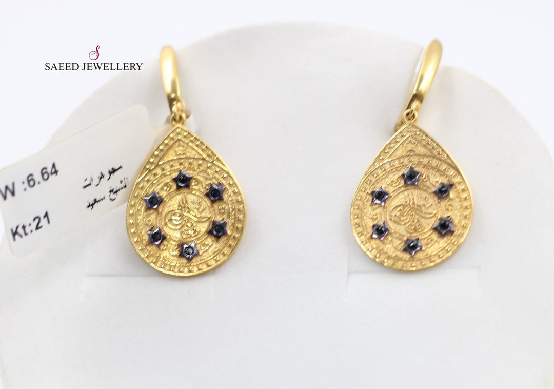 21K Gold Rashadi Earrings by Saeed Jewelry - Image 1