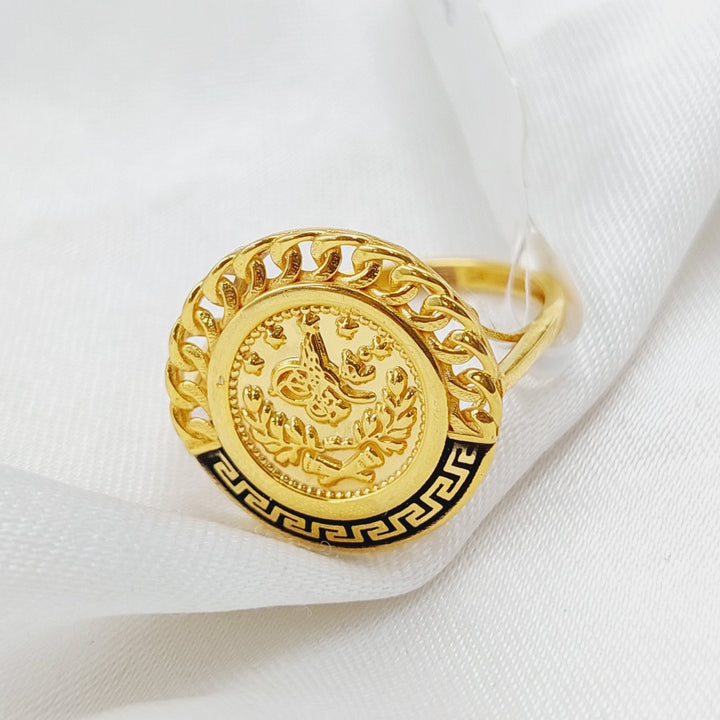 21K Gold Rashadi Enamel Ring by Saeed Jewelry - Image 8
