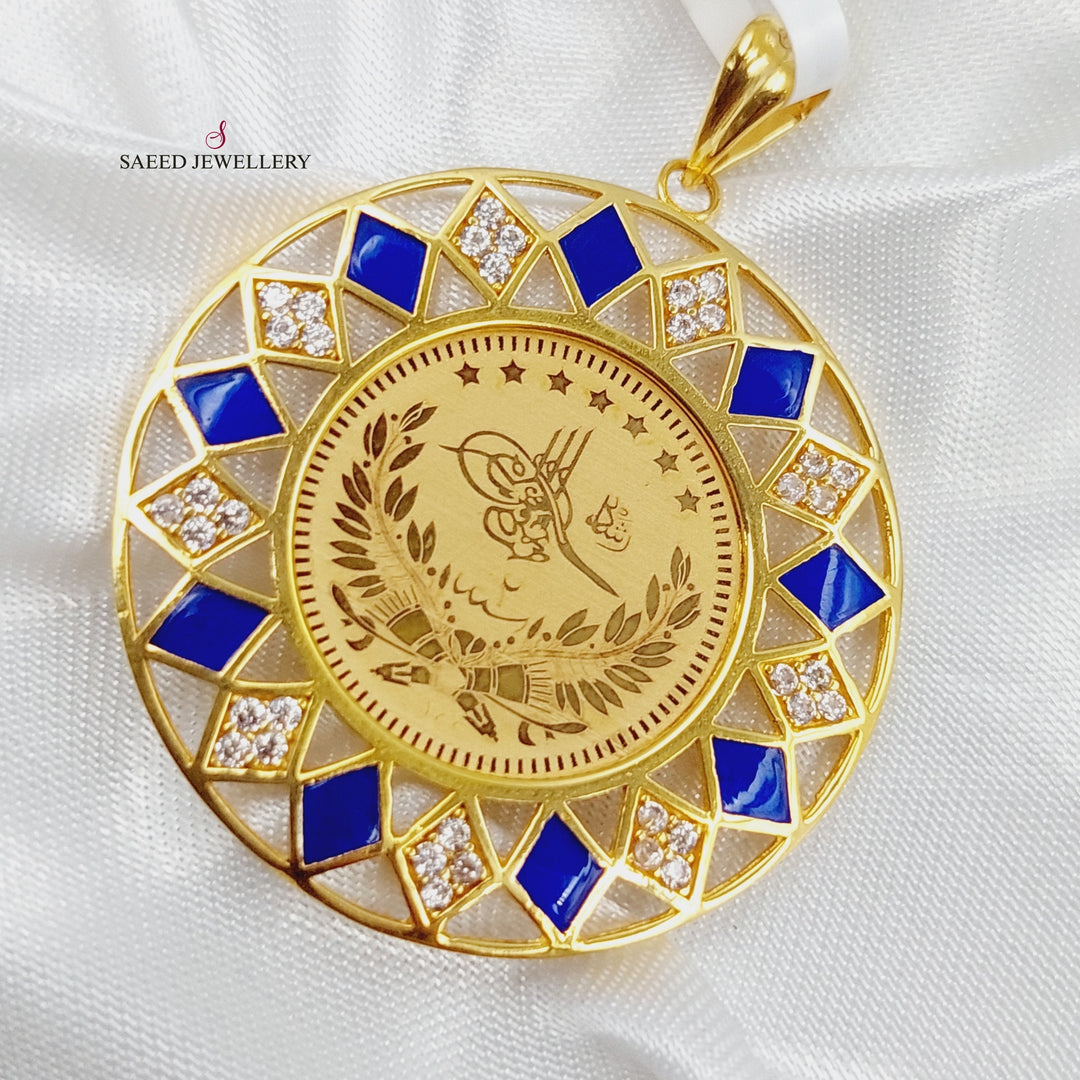 21K Rashadi Pendant Made of 21K Yellow Gold by Saeed Jewelry-13980