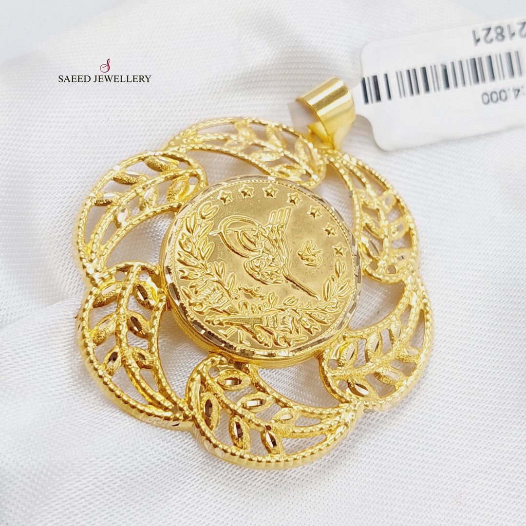 21K Rashadi Pendant Made of 21K Yellow Gold by Saeed Jewelry-21821