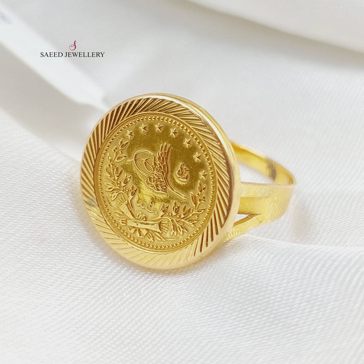 21K Rashadi Ring Made of 21K Yellow Gold by Saeed Jewelry-25776