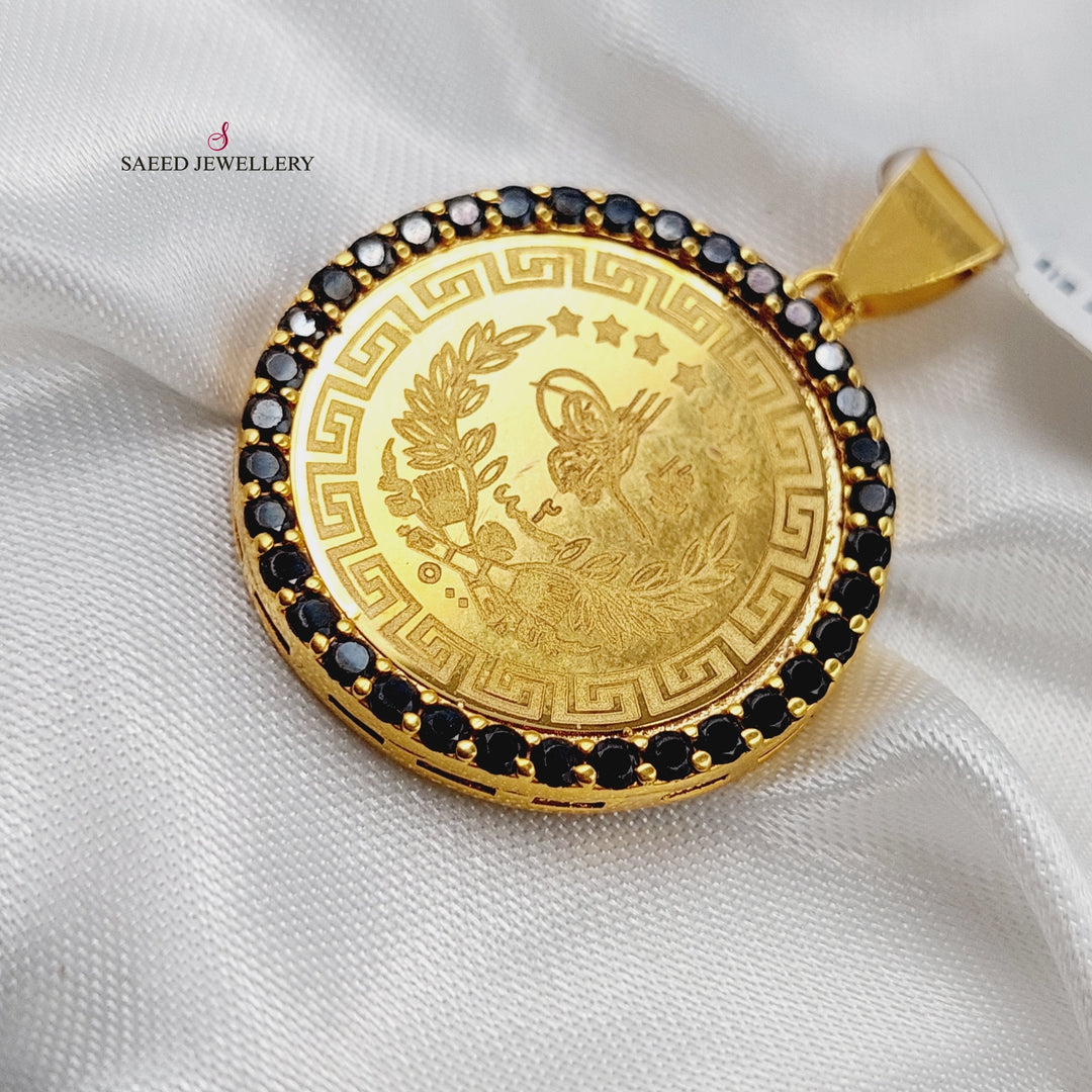 21K Rashadi Zirconia Pendant Made of 21K Yellow Gold by Saeed Jewelry-21330
