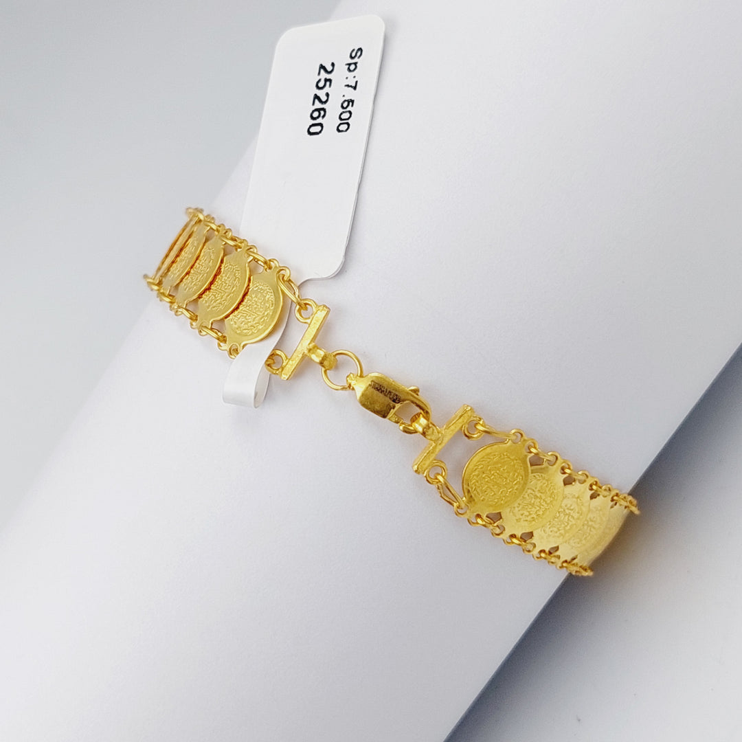 21K Rashadi picnic Bracelet Made of 21K Yellow Gold by Saeed Jewelry-25260