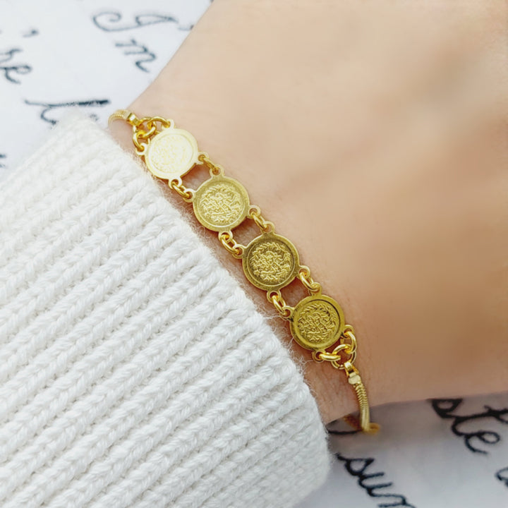 21K Rashadi picnic Bracelet Made of 21K Yellow Gold by Saeed Jewelry-25262