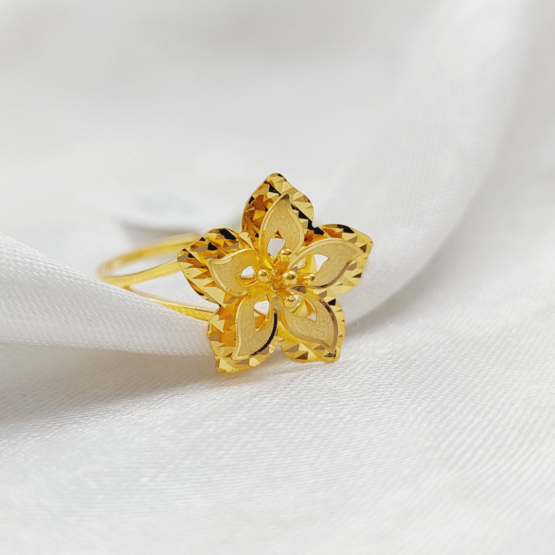 21K Rose Ring Made of 21K Yellow Gold by Saeed Jewelry-25445