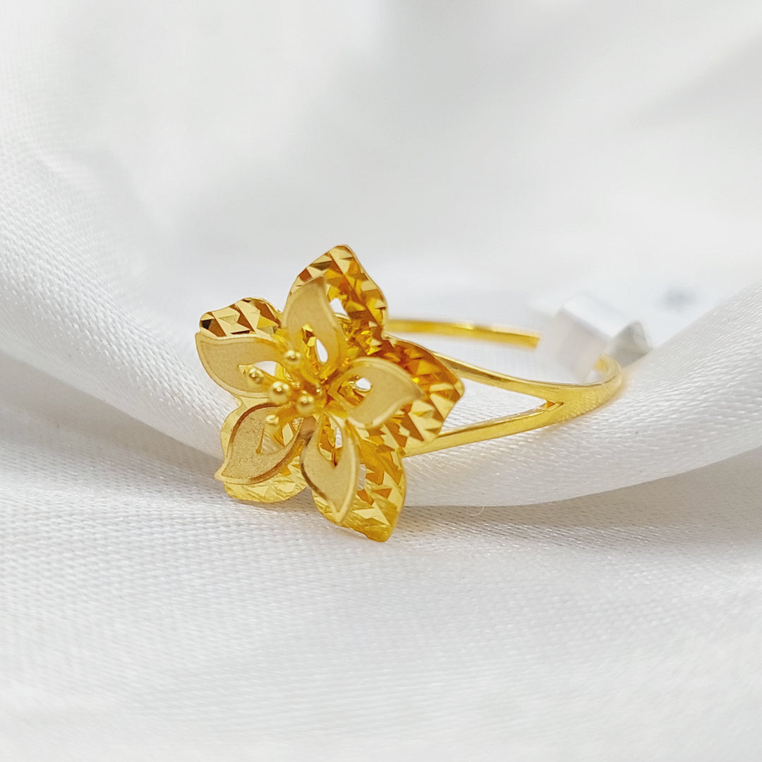 21K Rose Ring Made of 21K Yellow Gold by Saeed Jewelry-25445