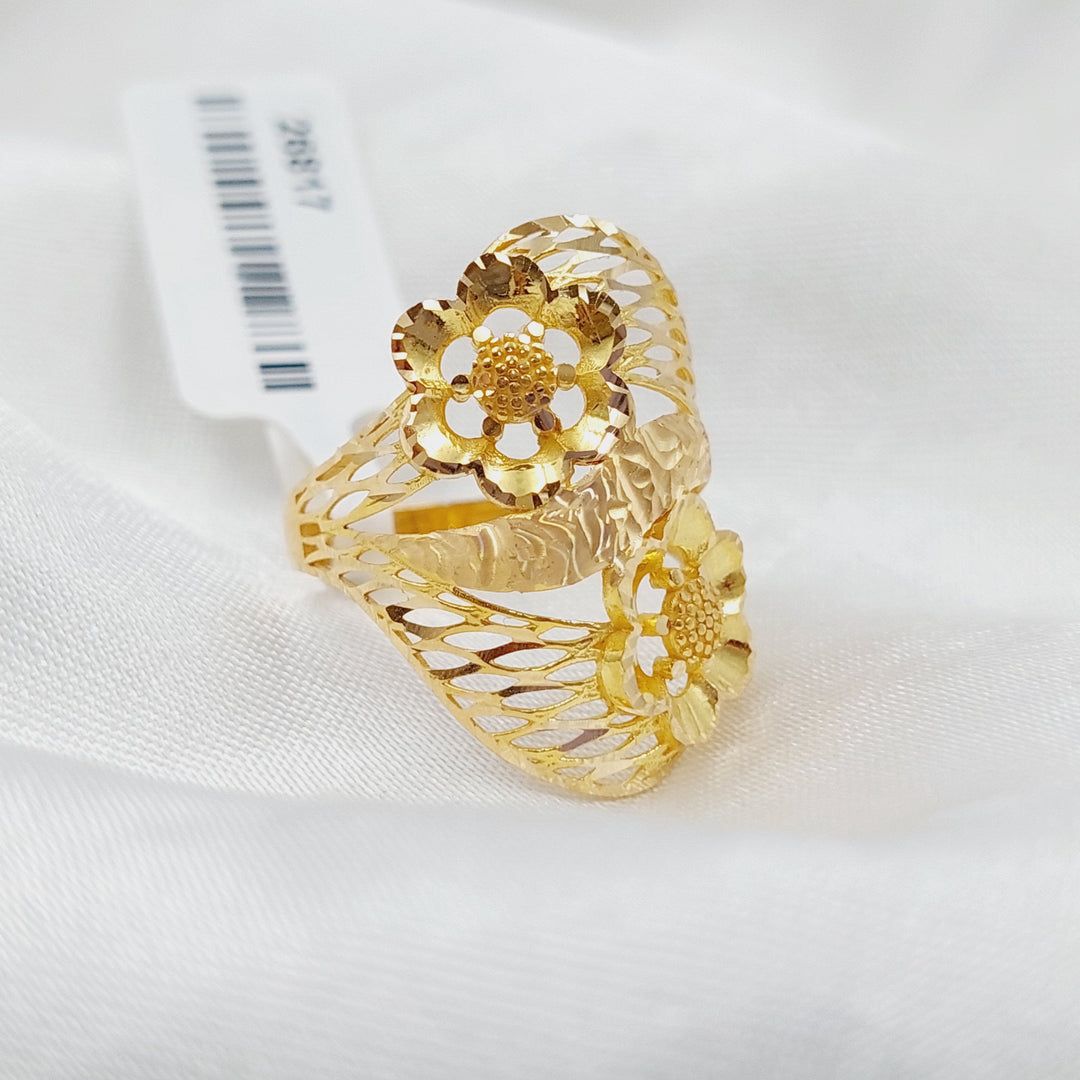 21K Rose Ring Made of 21K Yellow Gold by Saeed Jewelry-26817
