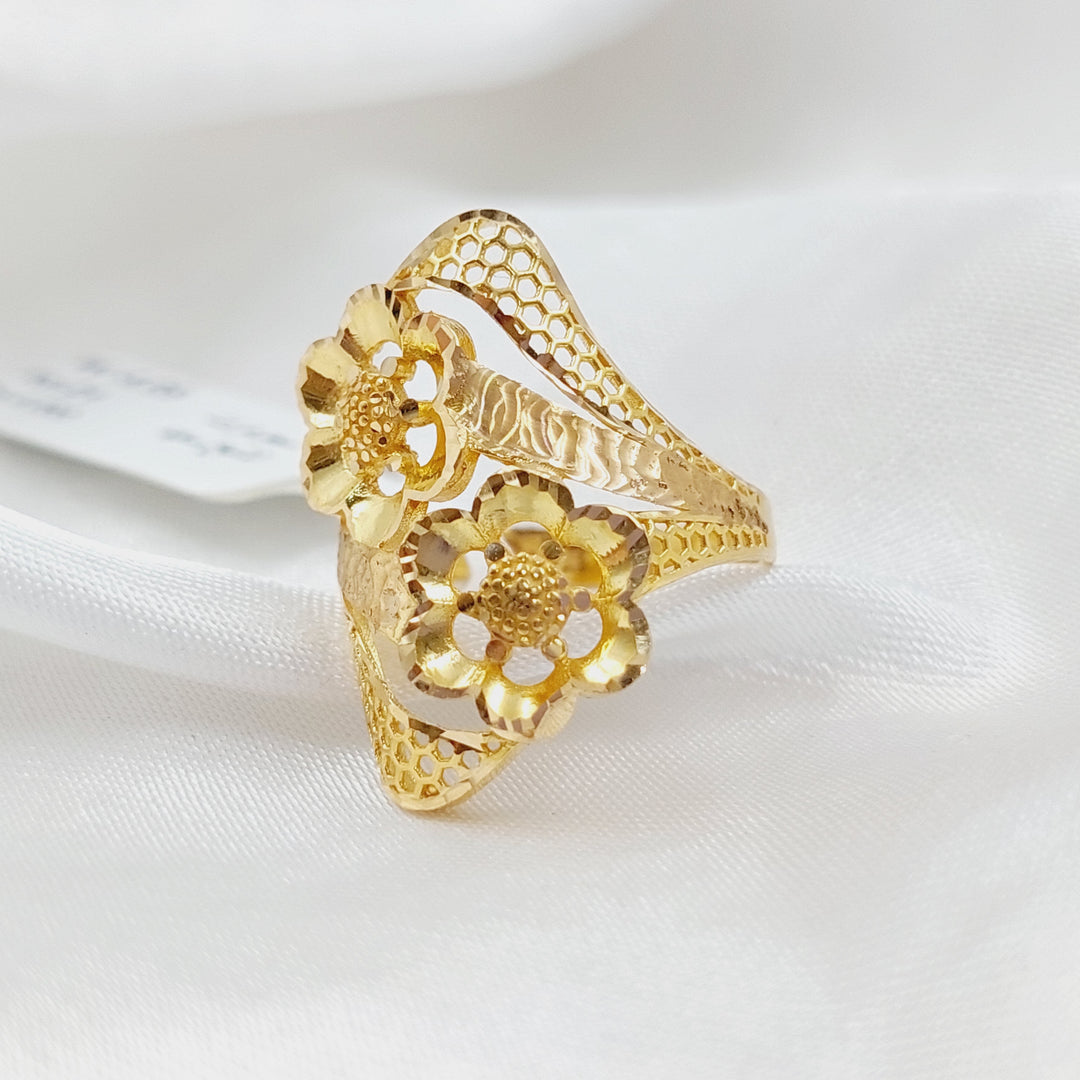 21K Rose Ring Made of 21K Yellow Gold by Saeed Jewelry-26821