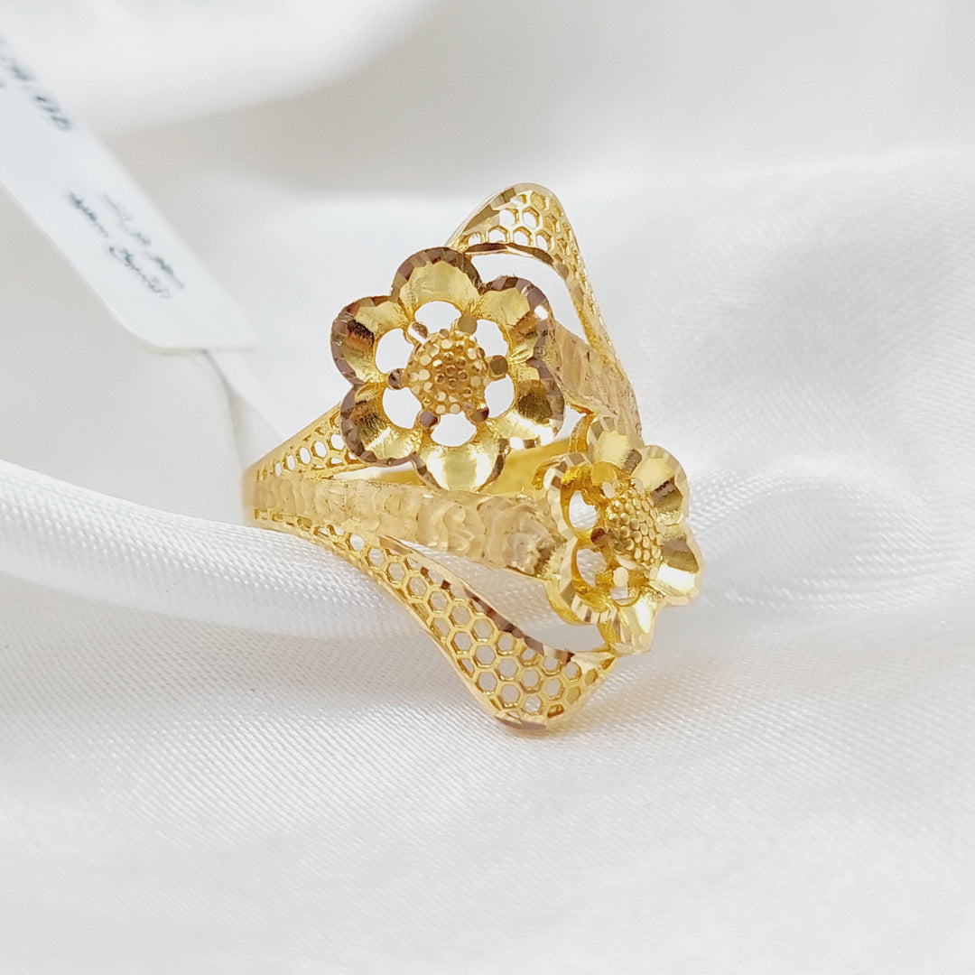 21K Rose Ring Made of 21K Yellow Gold by Saeed Jewelry-26821