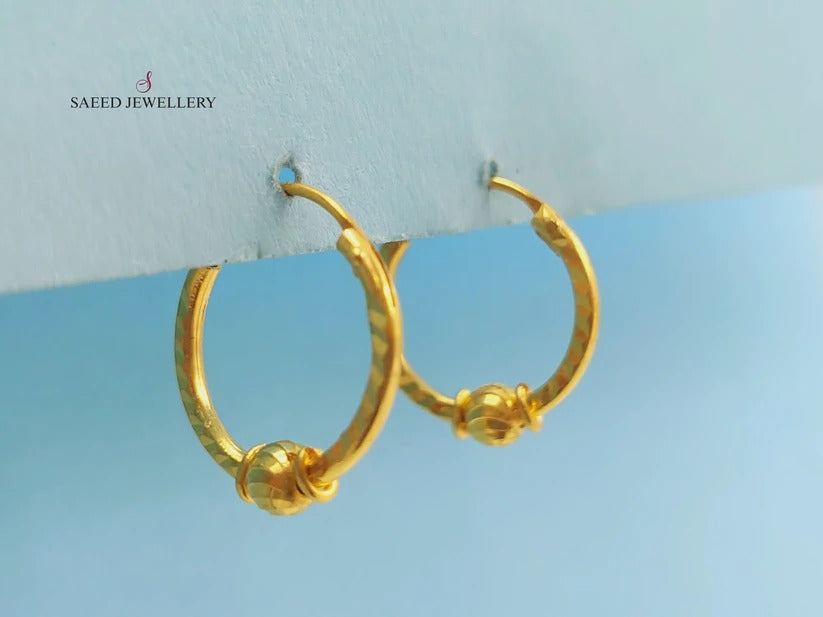 21K Rounded Earrings Made of 21K Yellow Gold by Saeed Jewelry-22221