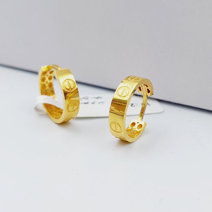 21K Gold Hoop Earrings by Saeed Jewelry - Image 3