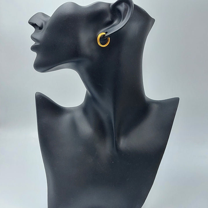 21K Rounded Earrings Made of 21K Yellow Gold by Saeed Jewelry-22314