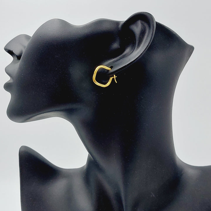 21K Rounded Earrings Made of 21K Yellow Gold by Saeed Jewelry-22320