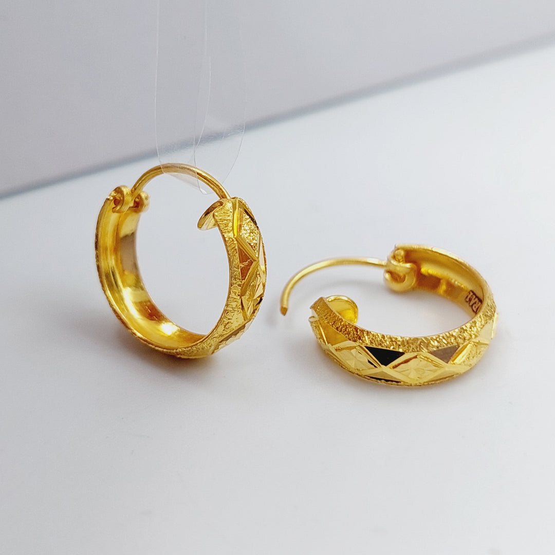 21K Rounded Earrings Made of 21K Yellow Gold by Saeed Jewelry-23722