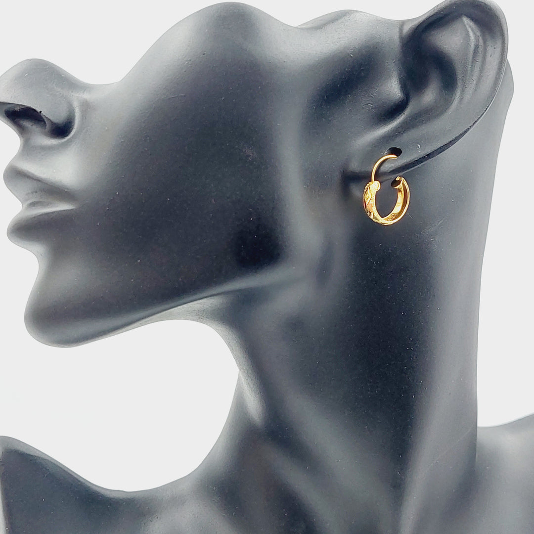 21K Rounded Earrings Made of 21K Yellow Gold by Saeed Jewelry-23722