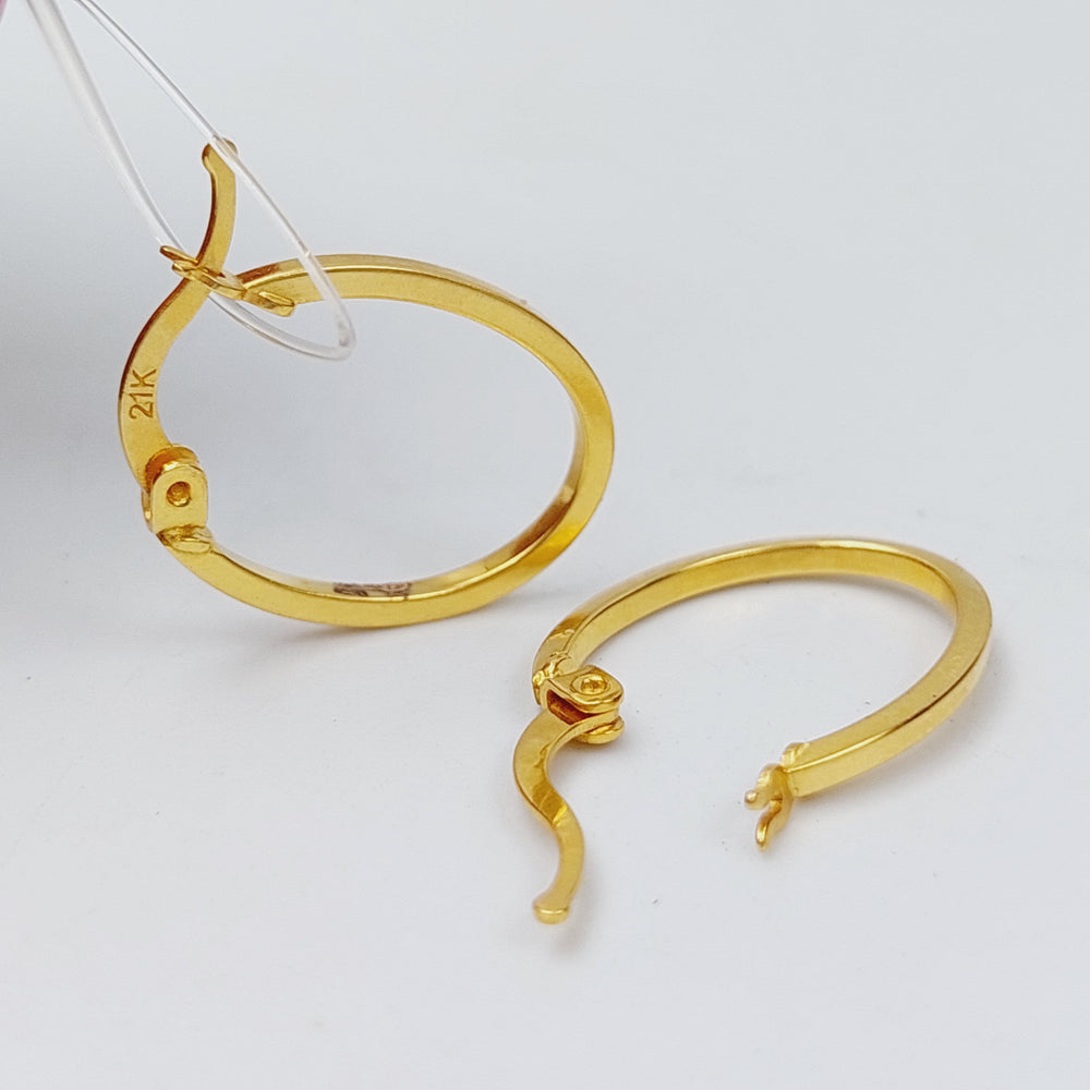 21K Rounded Earrings Made of 21K Yellow Gold by Saeed Jewelry-24706