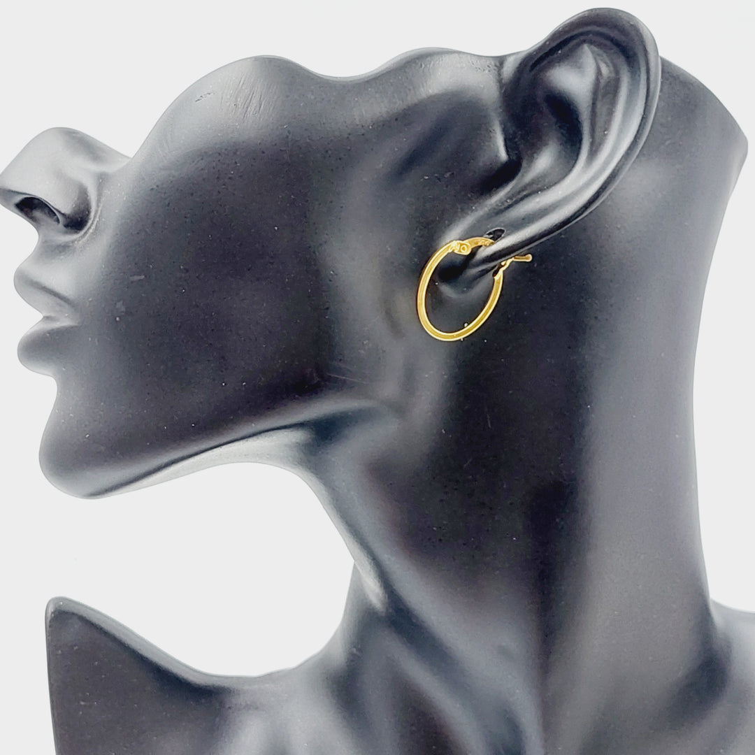 21K Rounded Earrings Made of 21K Yellow Gold by Saeed Jewelry-24706
