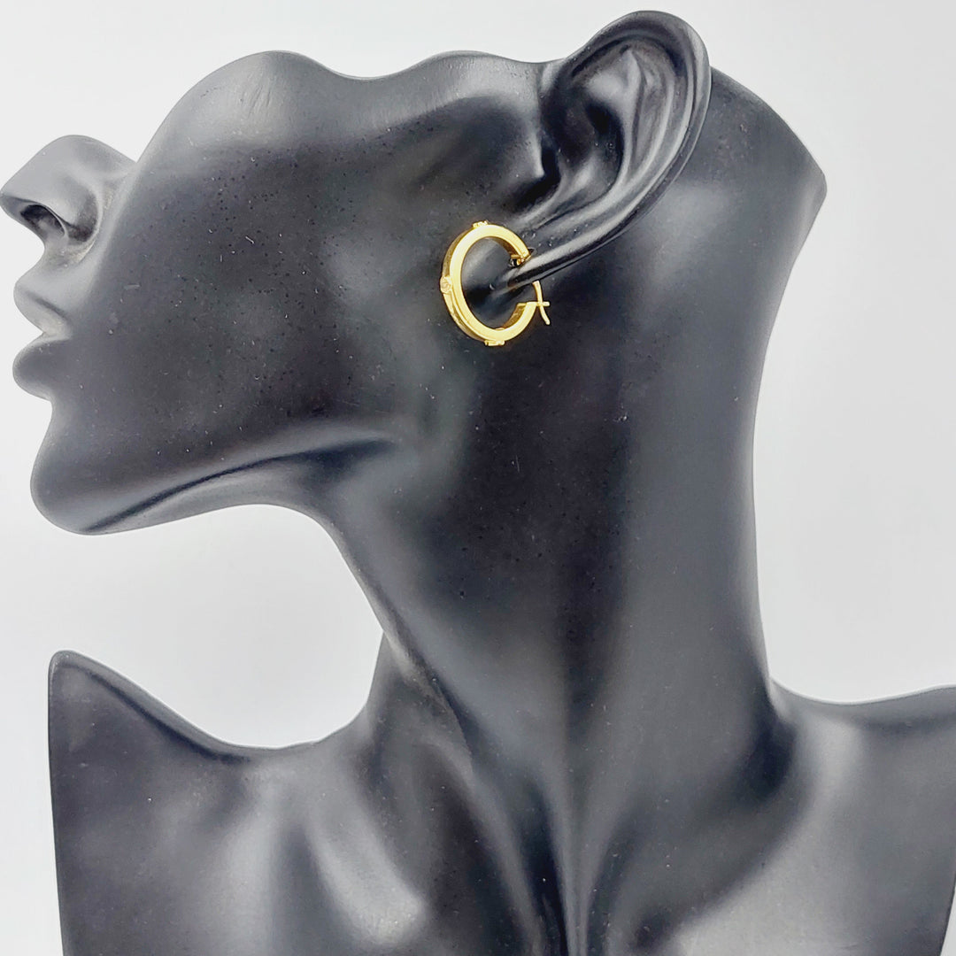 21K Rounded Earrings Made of 21K Yellow Gold by Saeed Jewelry-25311