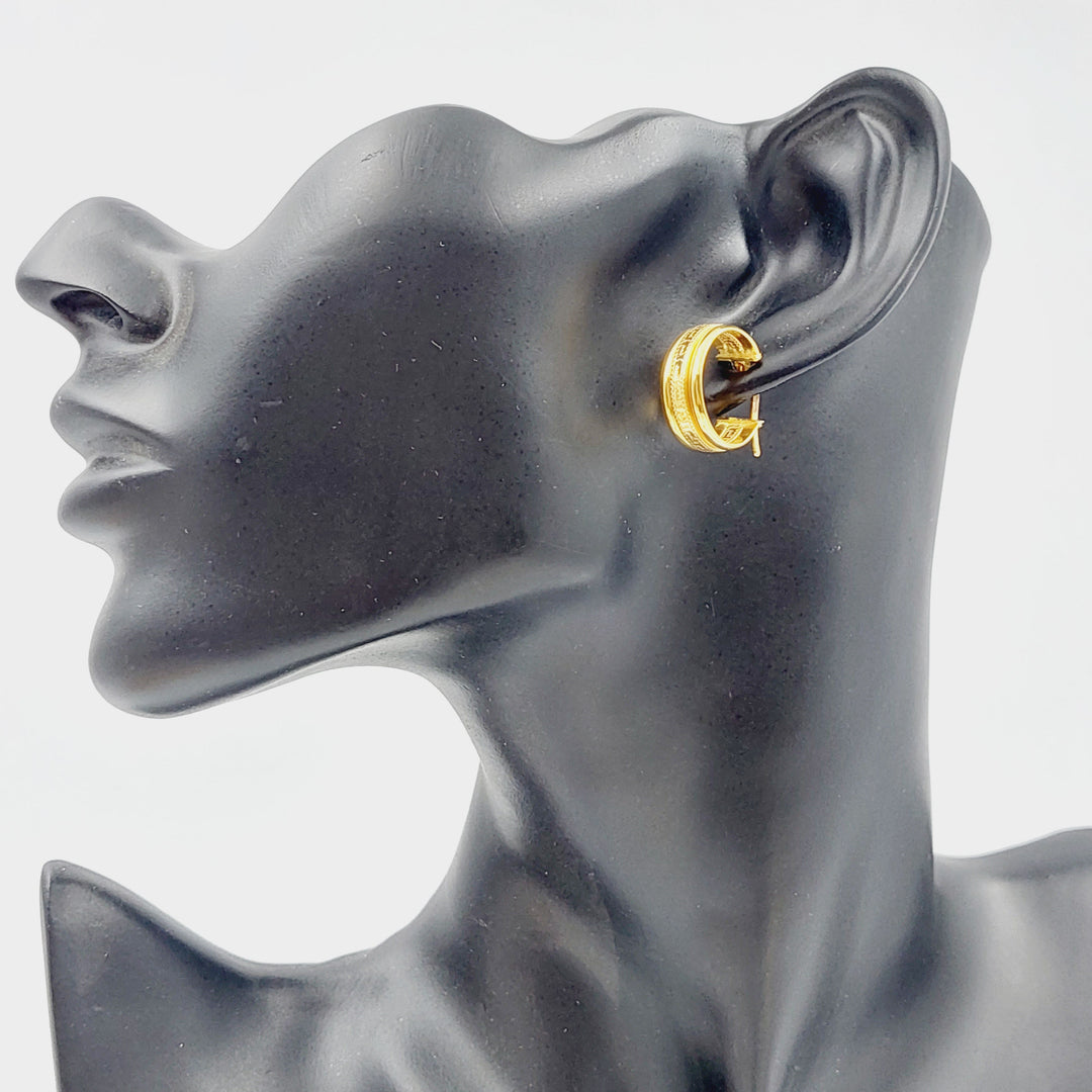 21K Rounded Earrings Made of 21K Yellow Gold by Saeed Jewelry-25312
