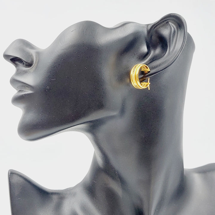 21K Rounded Earrings Made of 21K Yellow Gold by Saeed Jewelry-25312