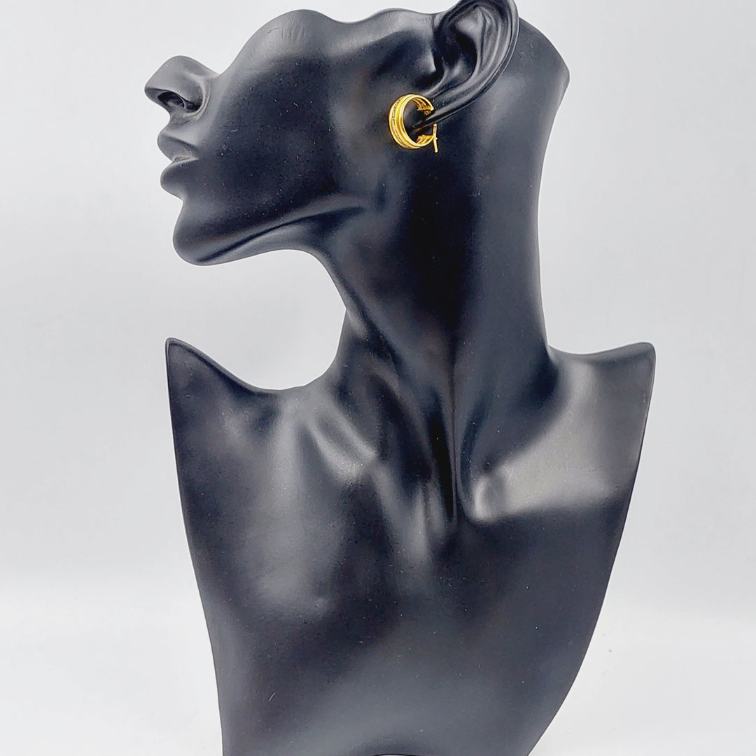 21K Rounded Earrings Made of 21K Yellow Gold by Saeed Jewelry-25312