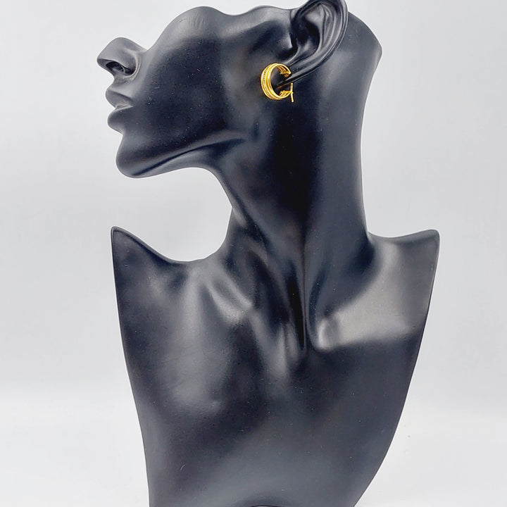 21K Rounded Earrings Made of 21K Yellow Gold by Saeed Jewelry-25312