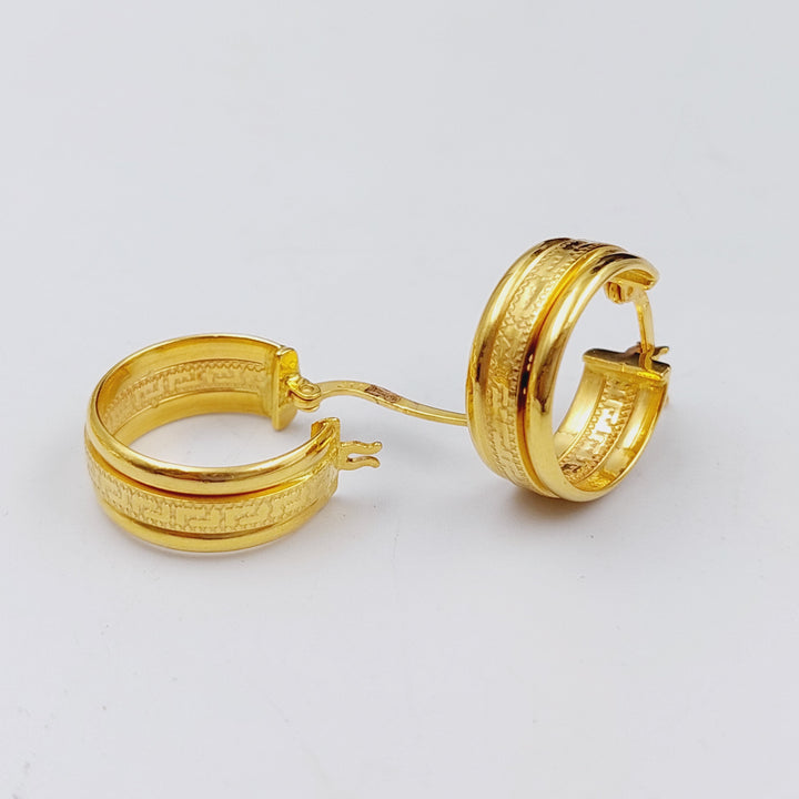 21K Rounded Earrings Made of 21K Yellow Gold by Saeed Jewelry-25312