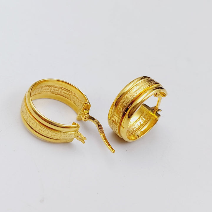 21K Rounded Earrings Made of 21K Yellow Gold by Saeed Jewelry-25312