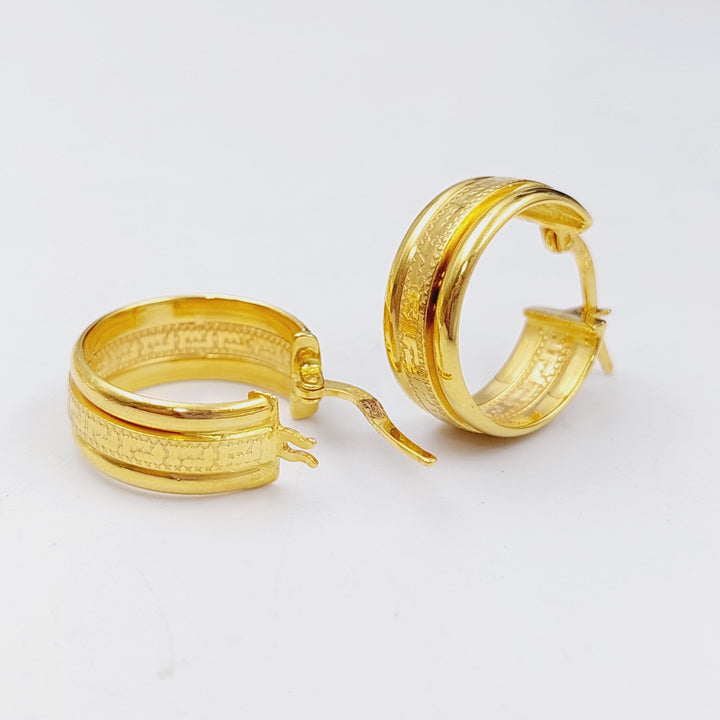 21K Rounded Earrings Made of 21K Yellow Gold by Saeed Jewelry-25312