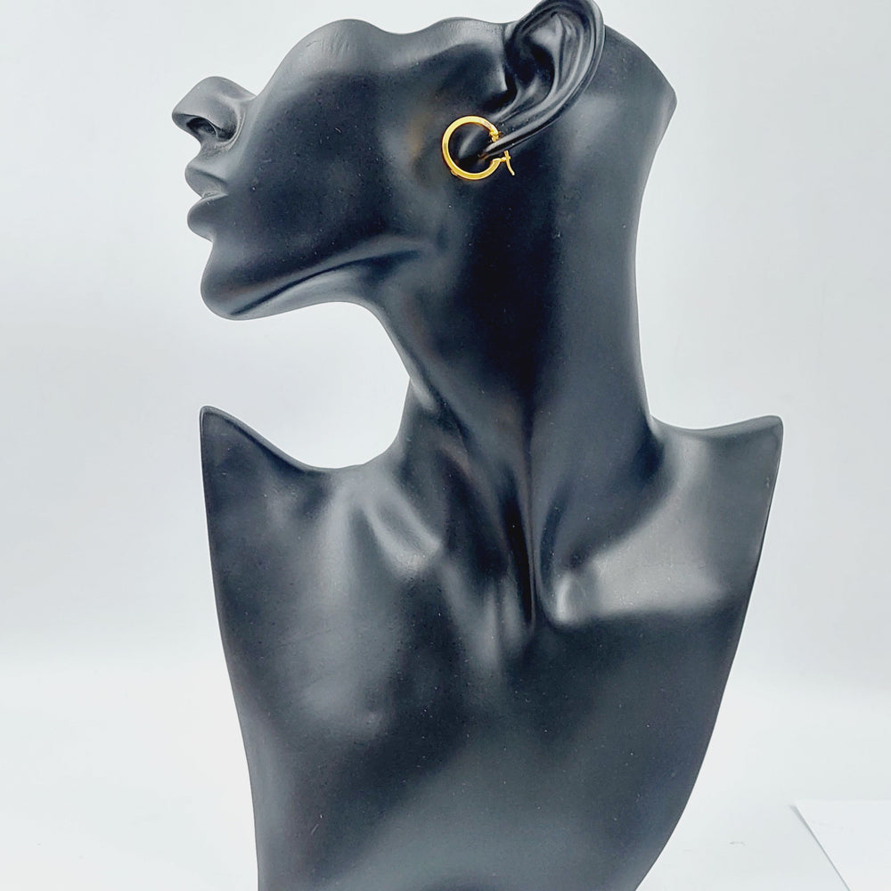 21K Rounded Earrings Made of 21K Yellow Gold by Saeed Jewelry-25313