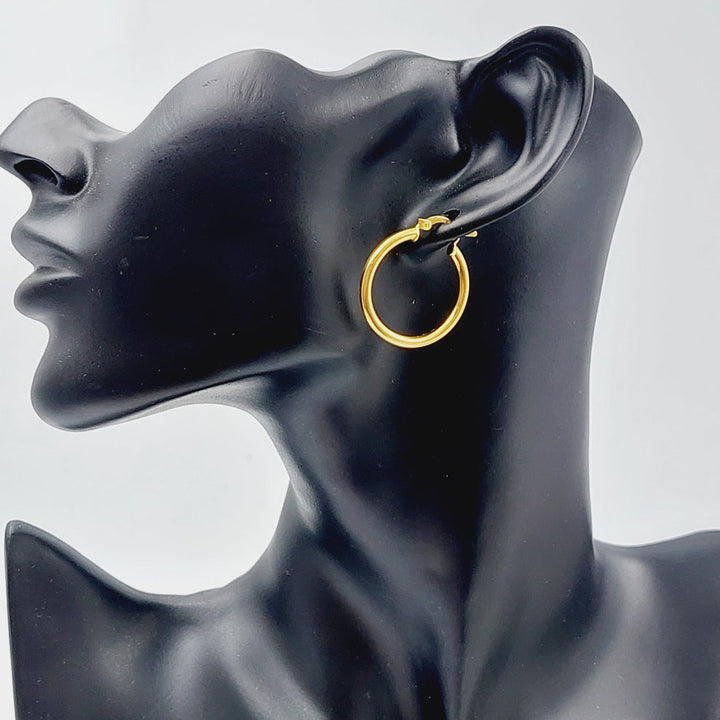 21K Rounded Earrings Made of 21K Yellow Gold by Saeed Jewelry-25314