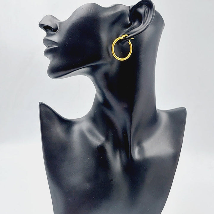 21K Rounded Earrings Made of 21K Yellow Gold by Saeed Jewelry-25314