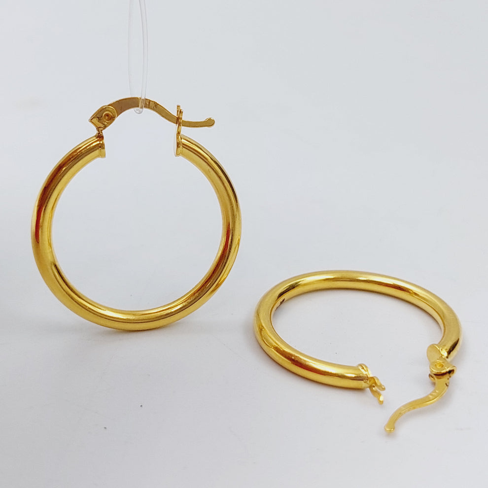 21K Rounded Earrings Made of 21K Yellow Gold by Saeed Jewelry-25314