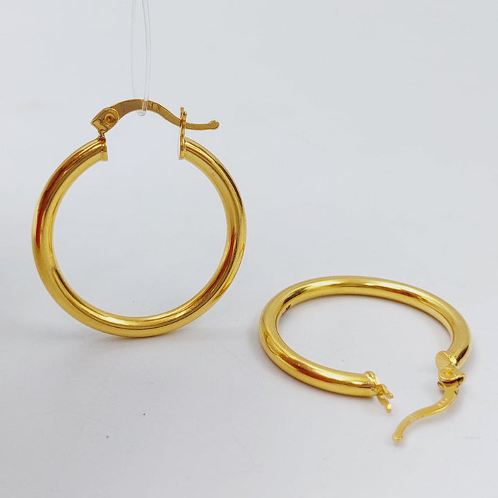 21K Rounded Earrings Made of 21K Yellow Gold by Saeed Jewelry-25314