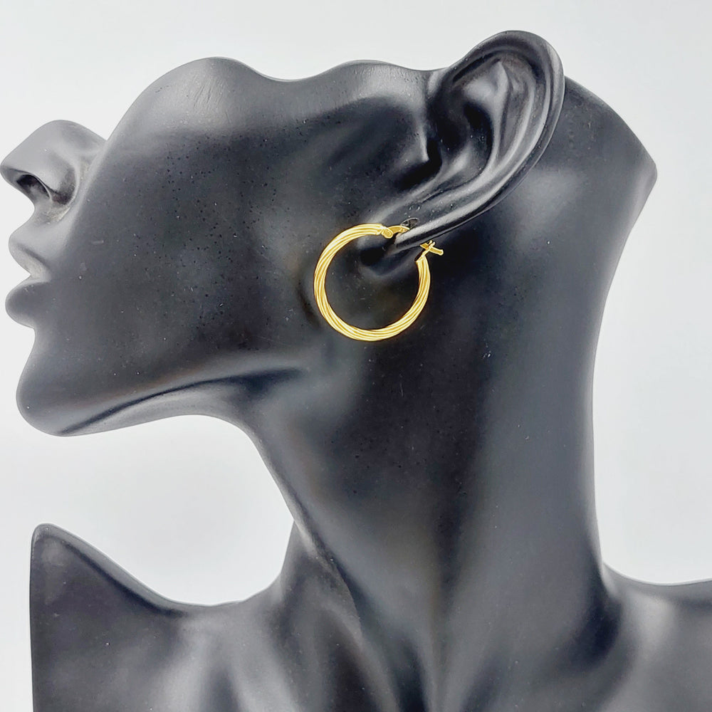 21K Rounded Earrings Made of 21K Yellow Gold by Saeed Jewelry-25316